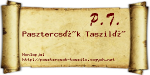 Pasztercsák Tasziló névjegykártya